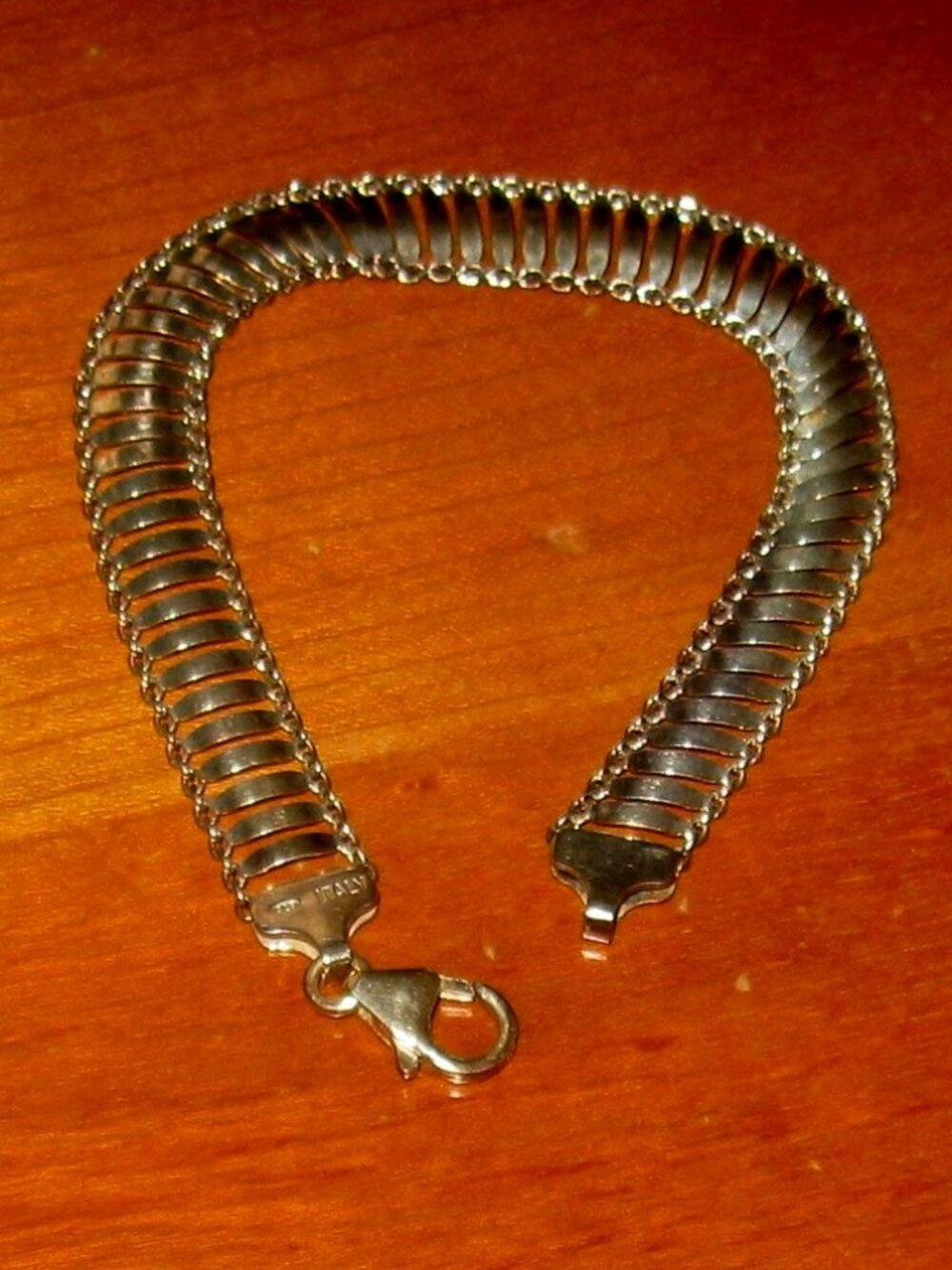Vintage 925 Italy Link Bracelet 7" Pat. Pending Women's Silver Bracelet